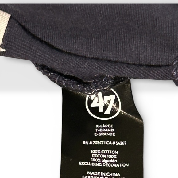 Michigan Wolverines '47 T-shirt blue with Maize colored letter XL M Logo EUC - Picture 7 of 7